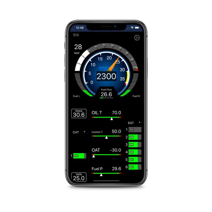 Digital Aircraft Engine Instruments The Levil Aviation App | Customizable Digital Instrument Panel